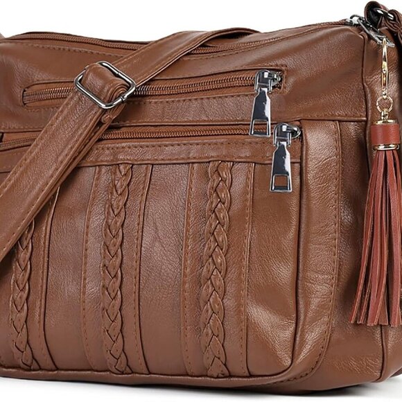 Purses for Women Pocketbooks Soft PU Leather Ladies Crossbody Purse Multi Pocket - Picture 1 of 8